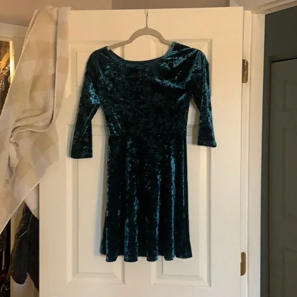 white christmas dresses 1990s BETSEY JOHNSON Crushed Velvet Skater Dress main image 1